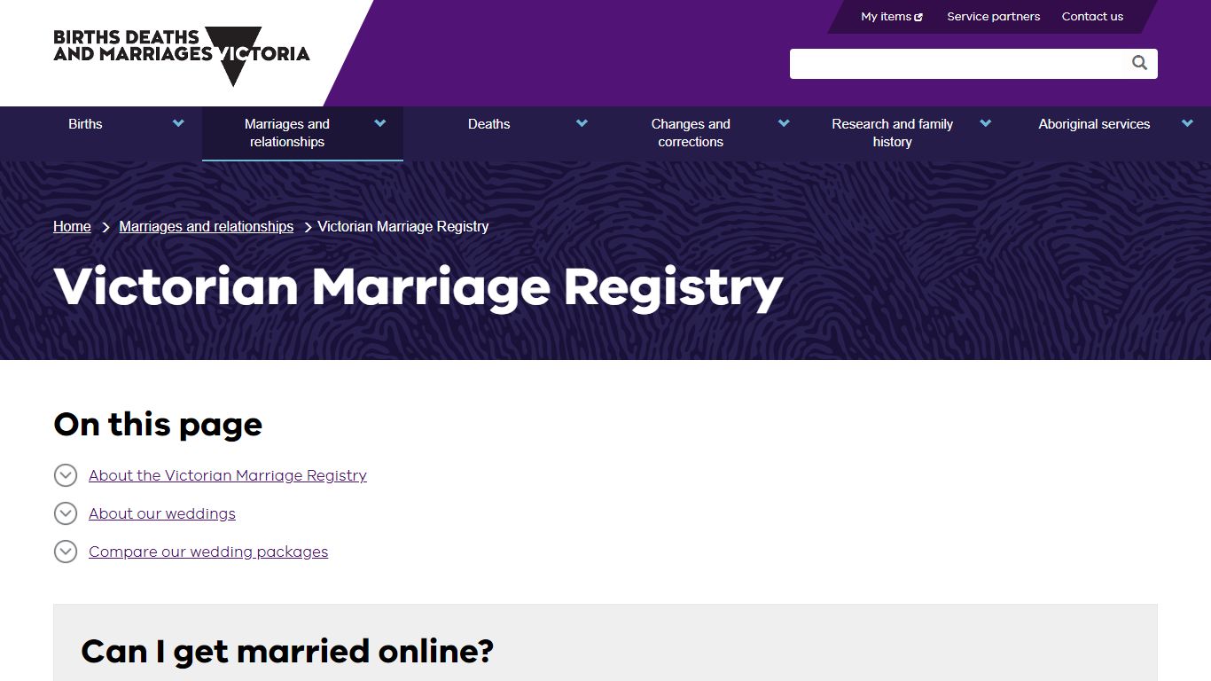 Victorian Marriage Registry | Births Deaths and Marriages Victoria